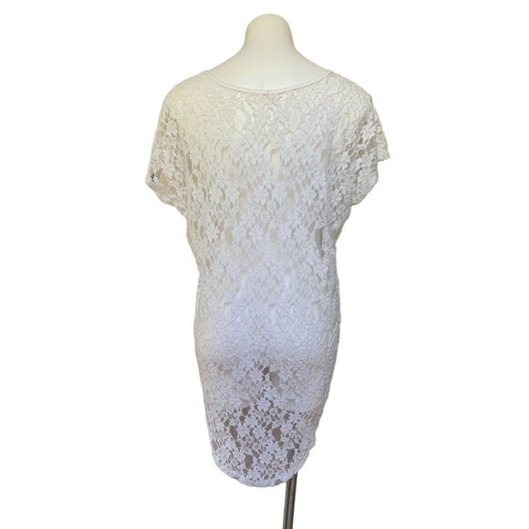 Free People Lace Back Burnout Striped Shirt XS Oversized White - Picture 3 of 7